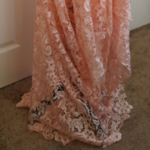 Custom Order Gatsby Style Lace Blush Wedding Gown